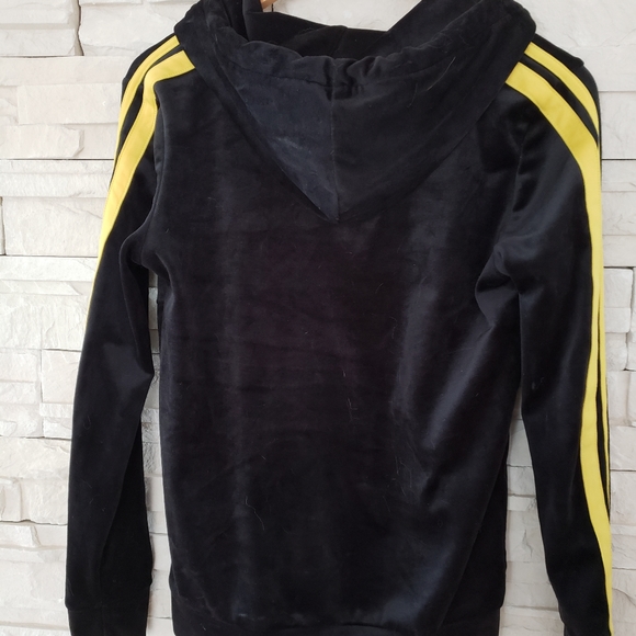 Women's Double-Striped Velvet Hooded Jacket - Picture 3 of 8